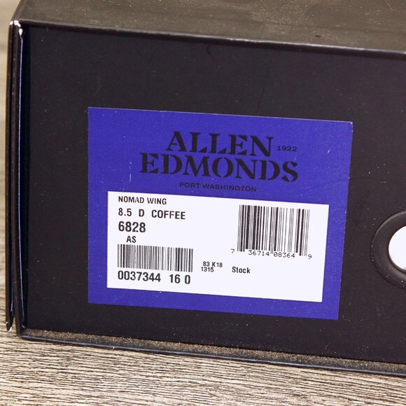 * NIB * $345 Allen Edmonds NOMAD Short Wing 8.5 D Coffee * add $15 new Trees - Picture 11 of 13